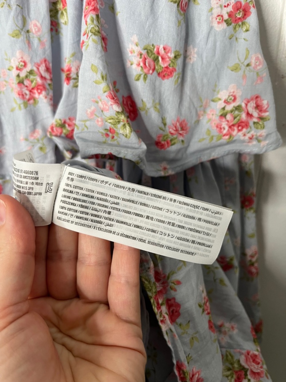 Abercrombie & Fitch Light Blue Floral Tiered Maxi Dress Lace-Up Back - Picture 9 of 9